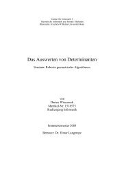 Das Auswerten von Determinanten - UniversitÃ¤t Bonn
