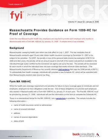 Massachusetts Provides Guidance on Form 1099-HC for Proof of ...