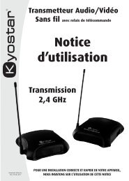 Notice d'utilisation Transmetteur Audio/VidÃ©o Sans fil avec ... - Kyostar