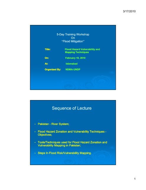 Techniques for flood hazard zonation and vulnerability ... - NDMA