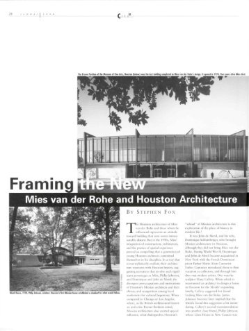 Mies van der Rohe and Houston Architecture - Cite Magazine
