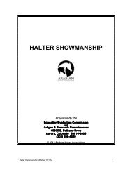 halter showmanship - Arabian Horse Association