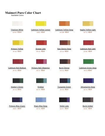 Maimeri Classico Colour Chart