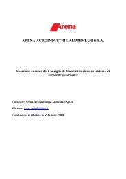 ARENA AGROINDUSTRIE ALIMENTARI S.P.A. - Gruppo Arena