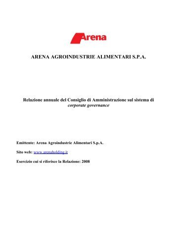 ARENA AGROINDUSTRIE ALIMENTARI S.P.A. - Gruppo Arena