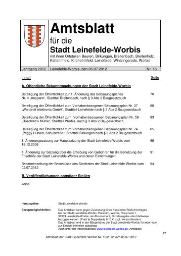 Amtsblatt - Stadt Leinefelde Worbis