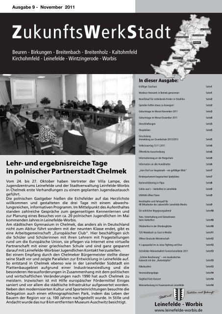 ZukunftswerkStadt Ausgabe November 2011 - Stadt Leinefelde Worbis
