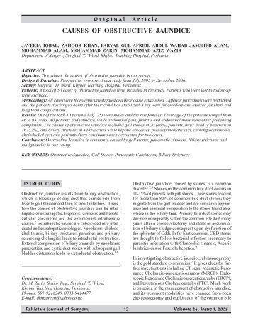 CAUSES OF OBSTRUCTIVE JAUNDICE