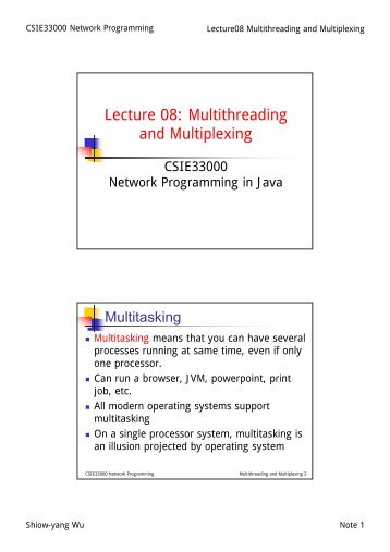 Lecture 08: Multithreading and Multiplexing