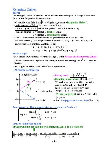 Komplexe Zahlen