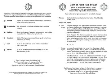 Guest Program - Unity of Faith Rain Prayer.pub - Sai Australia