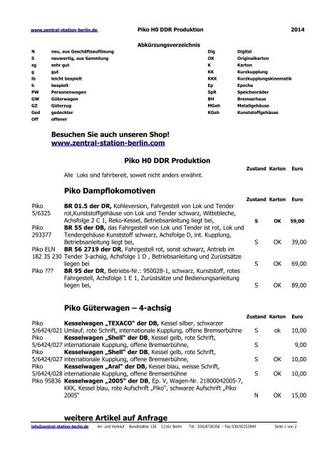 Piko H0 DDR Produktion - Zentral-Station-Berlin