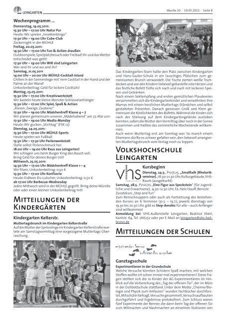 Mitteilungen der Schulen - Gemeinde Leingarten