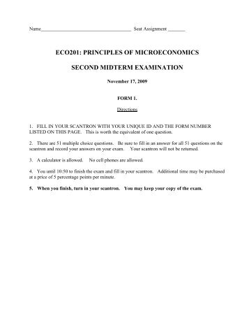 eco201: principles of microeconomics second midterm examination