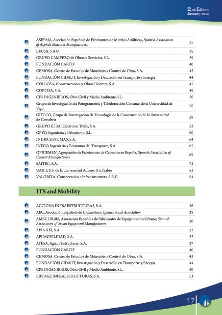 The Who's Who in Spanish Road Infrastructure Technology