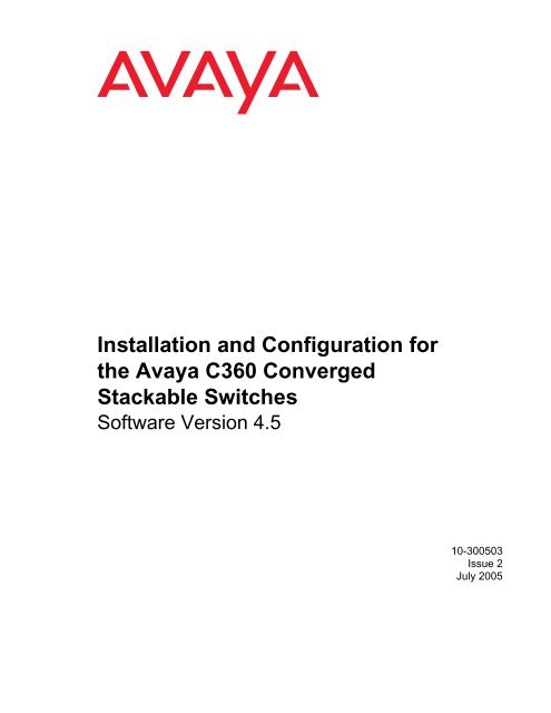 Avaya C360 Installation and Configuration Guide - Avaya Support