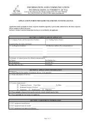 Application form for Radio Telemetry System Licence - ICTA