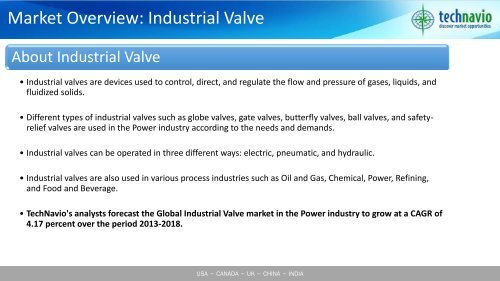 Global Industrial Valve Market in Power Industry 2014-2018