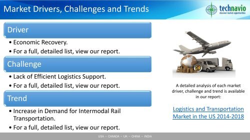 Logistics and Transportation Market in the US 2014-2018