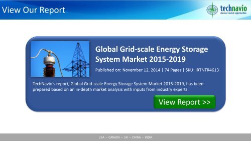 Global Grid-scale Energy Storage System Market 2015-2019