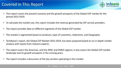 Global Courier Express and Parcel (CEP) Market 2015-2019
