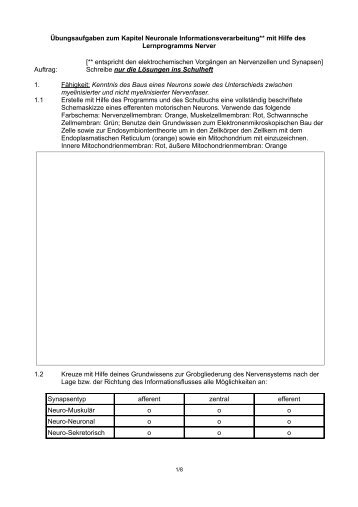 Ãbungsaufgaben - Biologie Lernprogramme