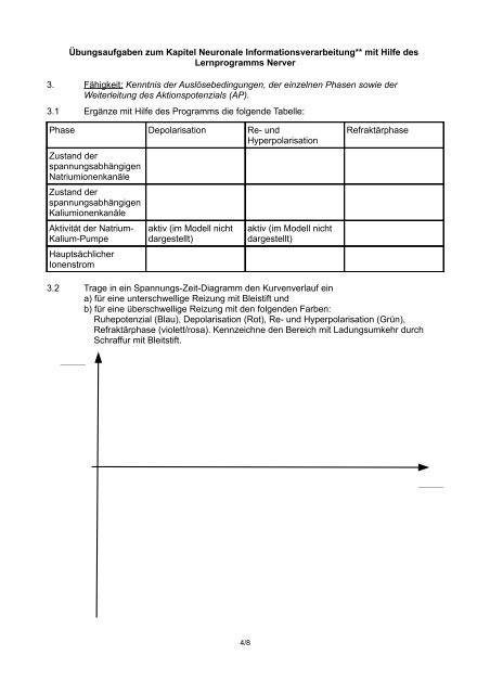 Ãbungsaufgaben - Biologie Lernprogramme