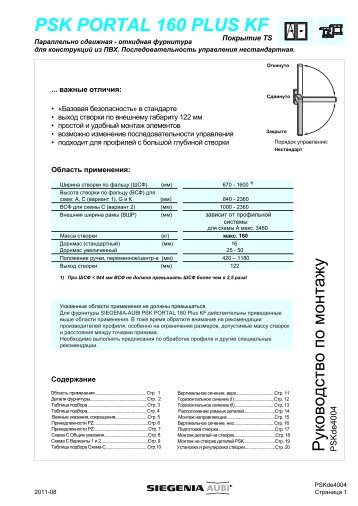 PSK PORTAL 160 PLUS KF - ÑÑÑÐ½Ð¸ÑÑÑÐ° Ð´Ð»Ñ ÐÐÐ¥-Ð´Ð²ÐµÑÐµÐ¹