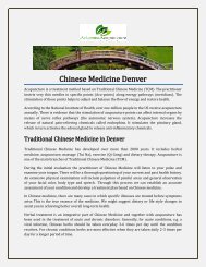 Chinese Medicine Denver