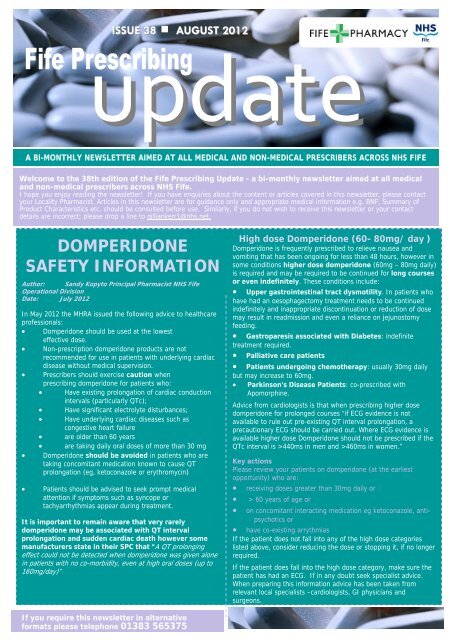 Fife Prescribing Update 38 - Community Pharmacy