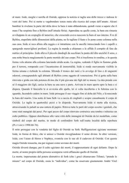 Il viaggio di Osiride. Morte e trasformazione da una ... - Senecio.it
