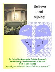 Believe and rejoice! - Our Lady of the Assumption