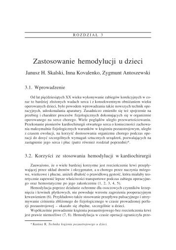 Zastosowanie hemodylucji u dzieci â Janusz H. Skalski, Inna ...