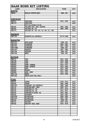 saas boss kit listing - SA Auto Accessories