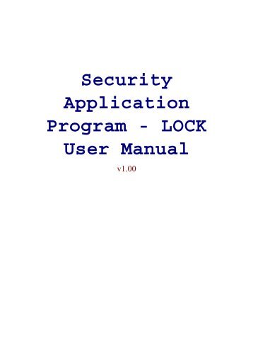 LOCK User Manual - Integral Memory PLC