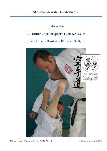 Lehrprobe C-Trainer - Karatedo-Hausheim