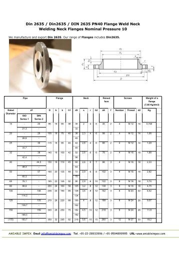 Din 2635 / Din2635 / DIN 2635 PN40 Flange Weld ... - Amiable Impex