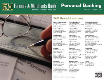 Personal Banking Brochure - Farmers & Merchants Bank