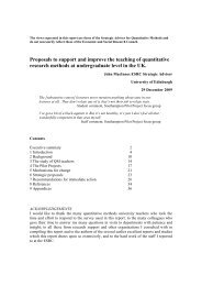 Proposals to support and improve the teaching of quantitative ...