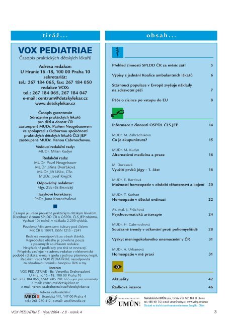 Vox Pediatriae - DÄtskÃ½ lÃ©kaÅ