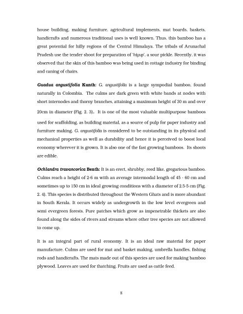 Multilocational field trials for selected bamboo species