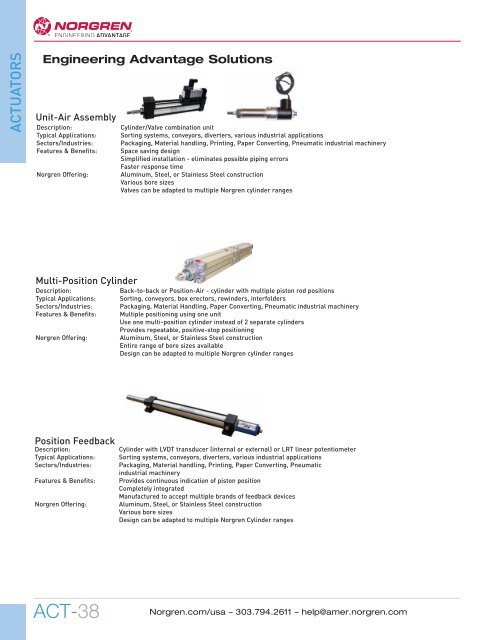 tors actuators - Norgren Pneumatics. Motion Control Equipment ...