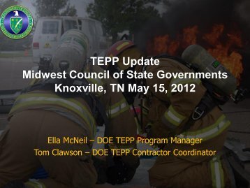 Tom Clawson, TEPP Update - CSG Midwest