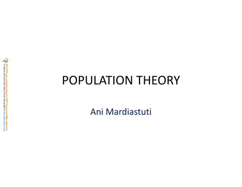 POPULATION THEORY