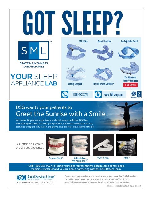 In this issue - The American Academy of Dental Sleep Medicine