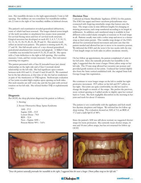 In this issue - The American Academy of Dental Sleep Medicine