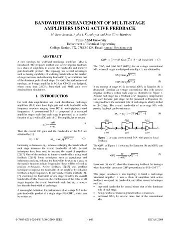 Bandwidth enhancement of multi-stage amplifiers using active ...