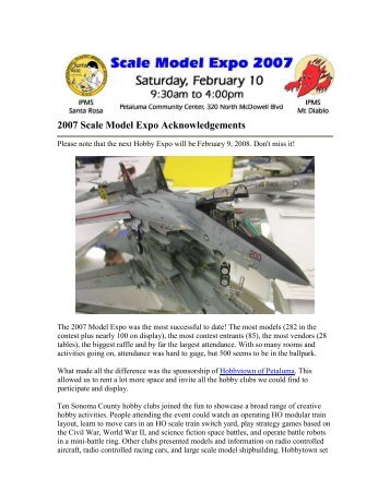 2007 Scale Model Expo Acknowledgements - IPMS Santa Rosa