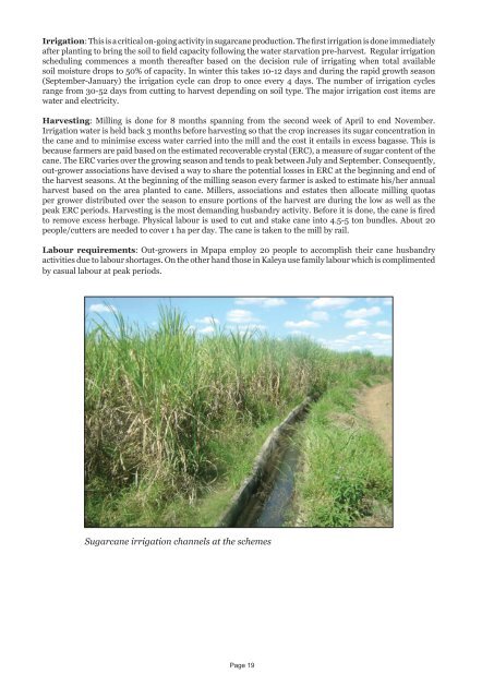 Assessment of sugarcane outgrower schemes for