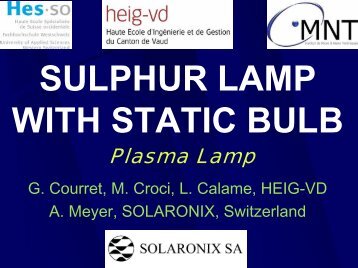 Sulphur lamp with static bulb